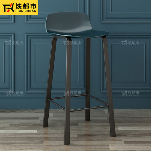 吧台椅北欧轻奢铁艺家用简约酒吧椅休闲咖啡厅网红靠背餐椅高脚凳