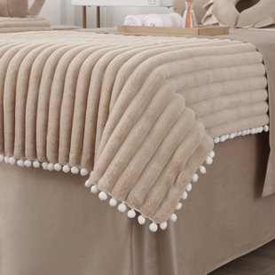 美容床罩四件套2023新款秋冬款兔毛绒高档美容院皮肤管理专用床罩