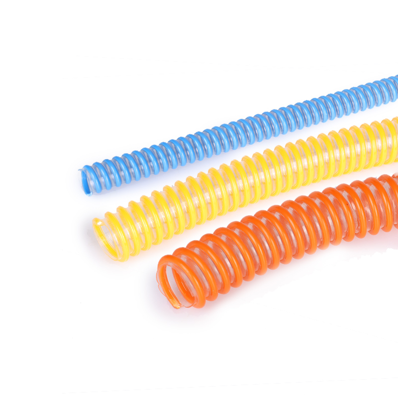 PVC塑筋管透明水管物料输送通风吸尘软管耐温塑料波纹管25mm凸筋