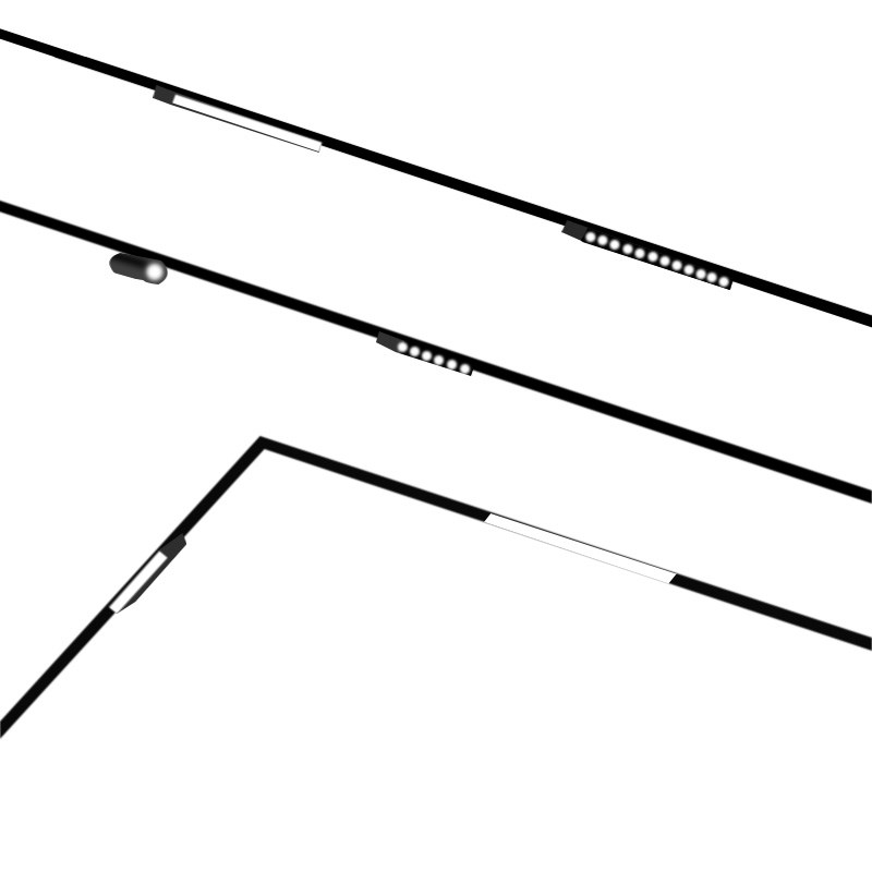 极窄磁吸轨道灯15mm无边框嵌入式泛光灯led线条灯客厅无主灯照明