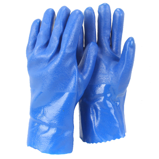 称星818耐油加绒冬保暖浸塑手套劳保加厚耐酸碱防水防滑磨砂工业