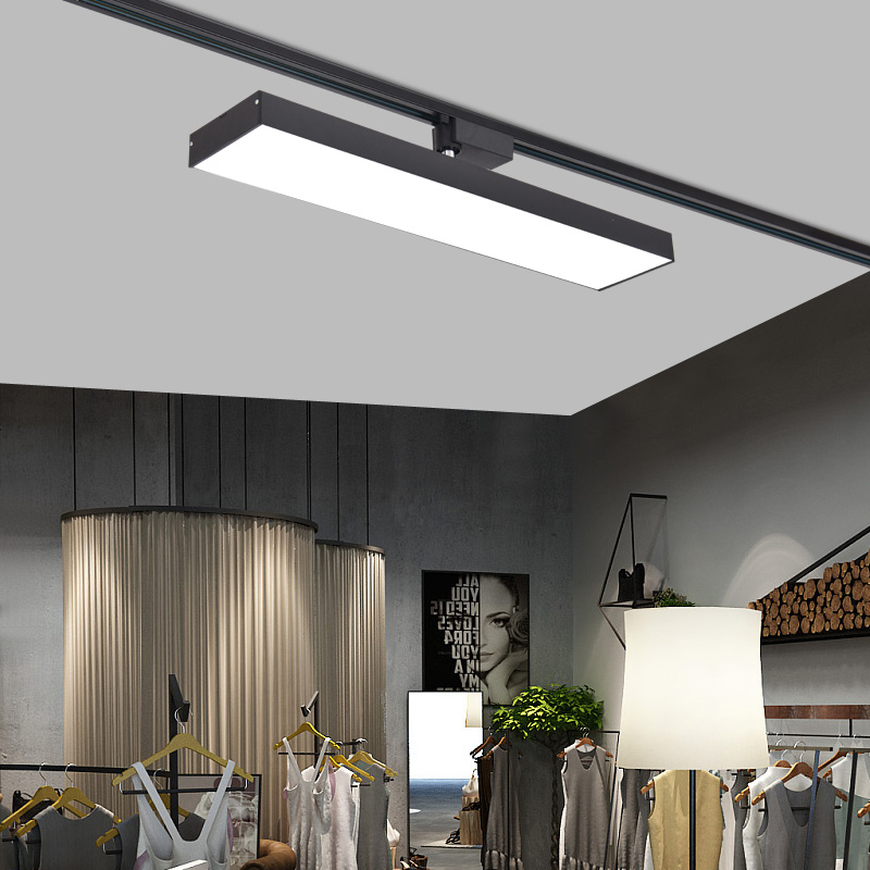 超亮长条轨道灯led散光灯服装店滑轨式店铺商用路轨灯补光灯5000K