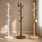 可移动实木衣帽架家用卧室落地挂衣架不占空间挂包架室内立衣架子