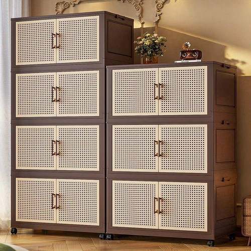 收纳柜家用免安装中式宝宝儿童整理衣服玩具塑料折叠储物零食柜子