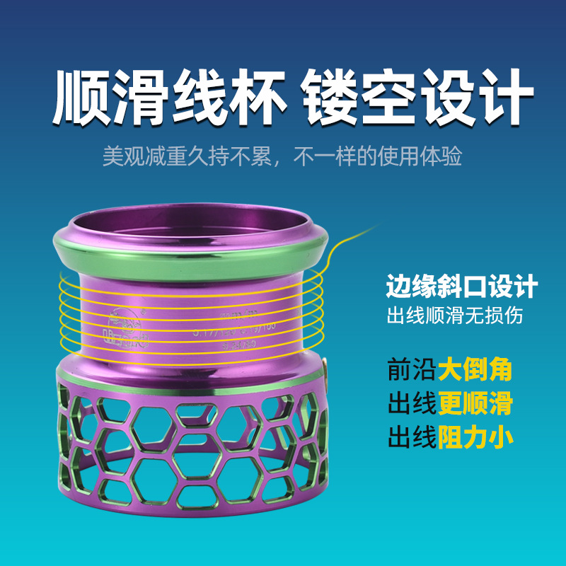 科迈龙秋木路亚纺车轮中浅线杯微物渔轮远投斜口碳素轻量渔线轮