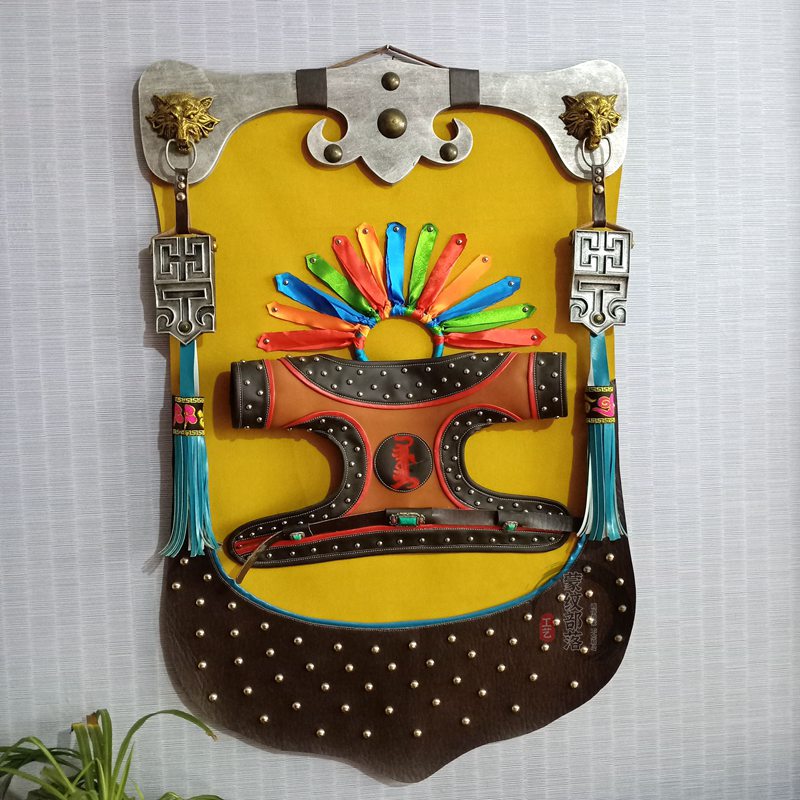 蒙古皮画彩色挂画装饰画内蒙古民族工艺品画蒙古包饭店客厅装饰画图片