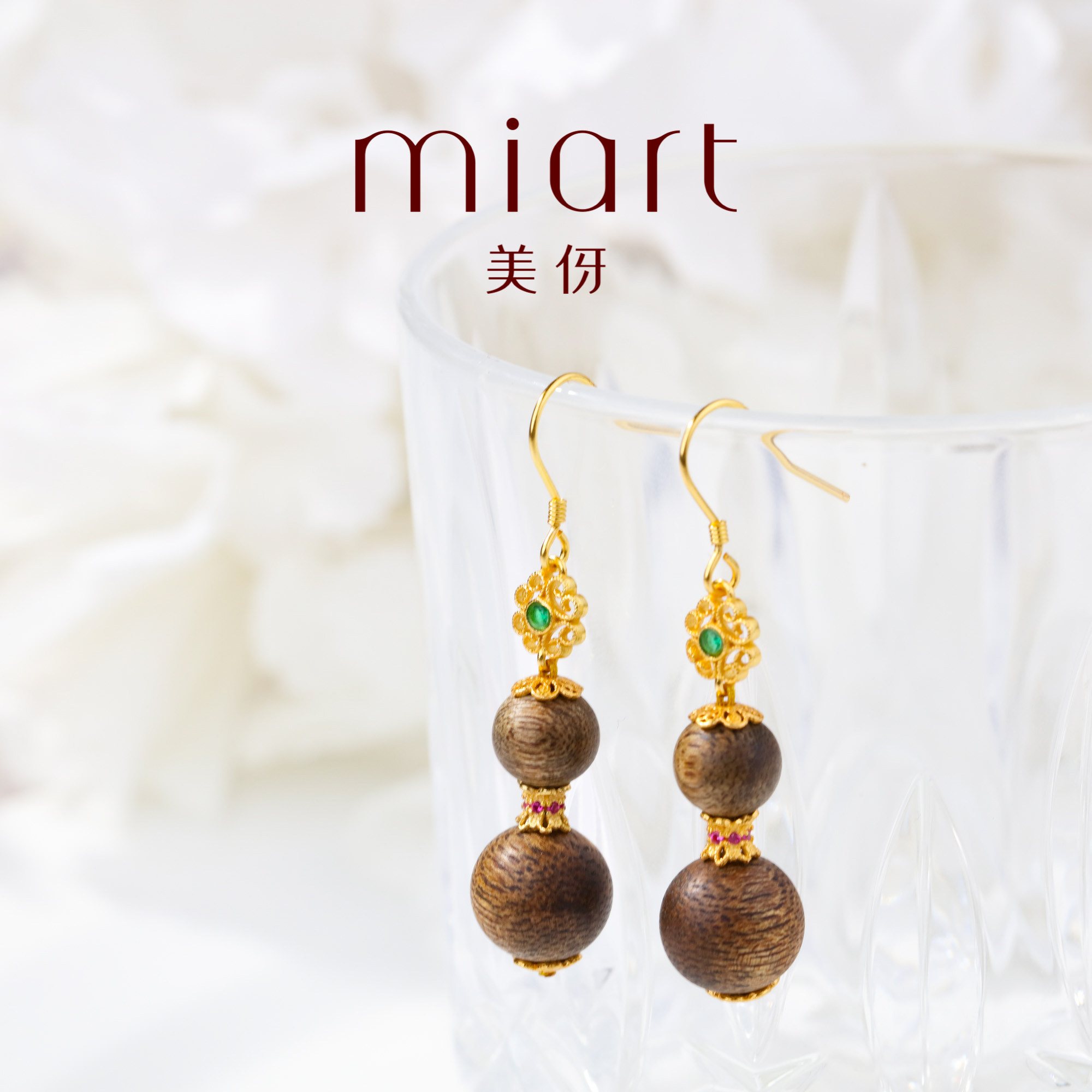 【罗娜专属】美伢【云楼】沉香奇楠设计款耳环CX6240602701,饰品/流行首饰/时尚饰品新,沉香,淘宝优惠券,粉丝福利购,淘宝优惠卷