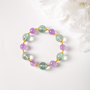 【罗娜专属】美伢 【穹宇】QT25SL06018 萤石水晶设计款手串