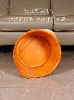 尚橡木按摩质泡脚木桶浴田足桶家用足浴桶洗实木盆木足疗桶加FHQ