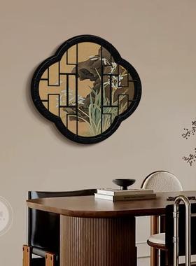 古中风玄关饰画高级感廊CM-20241客厅走过道挂画新中式立体砂装岩