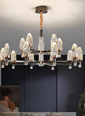 客厅吊灯款泡水晶灯2024年新餐厅灯卧室现气代简约主轻奢北PRV欧