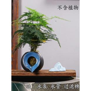 德镇陶瓷景鱼缸加古高法KXJ养流水缸老式睡莲荷花水缸庭院客厅摆