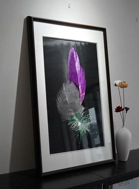 景玄关AYX挂画沙发背景墙手工绣风画新中式客厅饰装画吉光凤羽刺