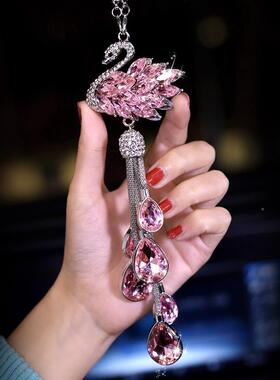 吊汽载车挂件车内饰档高水晶天鹅时尚车挂饰71829车内后照镜装饰