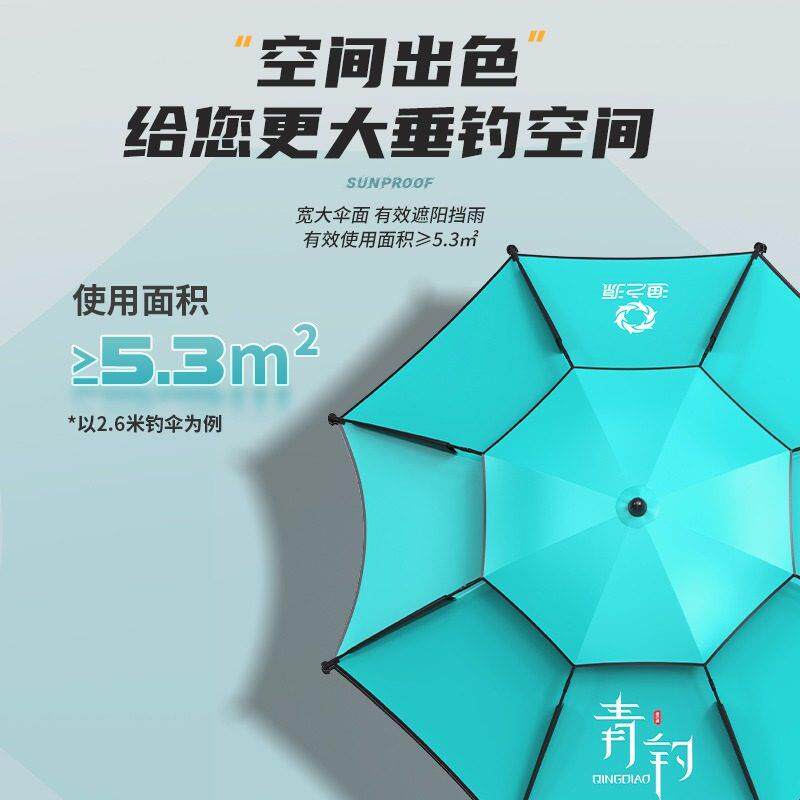 渔源户外钓鱼伞2.YZYDYC552米钓之伞地插阳折叠加厚防雨伞遮阳伞