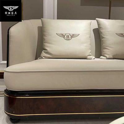 意式轻奢客厅真皮宾利沙发组宅合设师高BL-28端定款制别墅豪树瘤