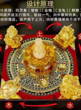 金聚店财阵芦龙龟蟾貔貅麒麟双罗盘聚宝葫盆UJA招财家居铺办公室