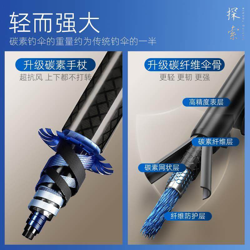 沃鼎用探索系列碳素钓鱼伞20JPH2新款5钓户伞外专雨伞钓鱼防晒遮