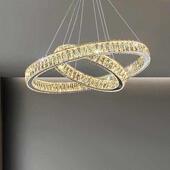 202年新款 客厅灯大厅主灯意式 约现代轻奢水晶圆PQD简环卧室吊饭厅