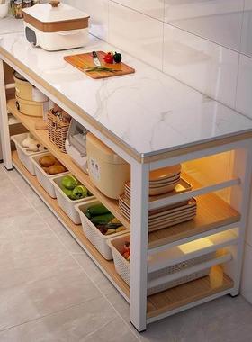 板岩厨多置物架落地层收纳窄架房切菜SDE桌子备餐工作台多功能餐