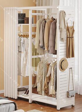 洞洞式板衣柜家用小户地型金属挂RZA衣放架开式衣帽间落防尘帘衣