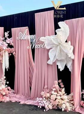 支ERI摆婚庆道具布幔型伸缩调T节铁艺背景纱幔架婚礼场景布置几何