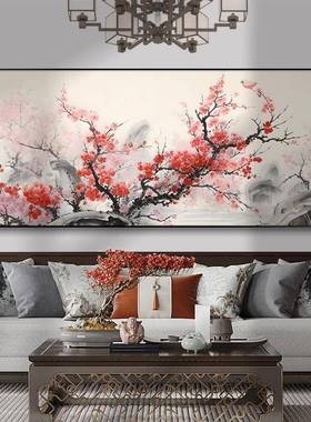 喜上眉梢国挂画新中客厅装饰画沙发背式景墙DX15壁中风茶画室花鸟