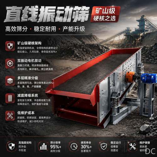 矿用振动筛直线筛分设备多层分级5-200t/h选矿筛分江西钧