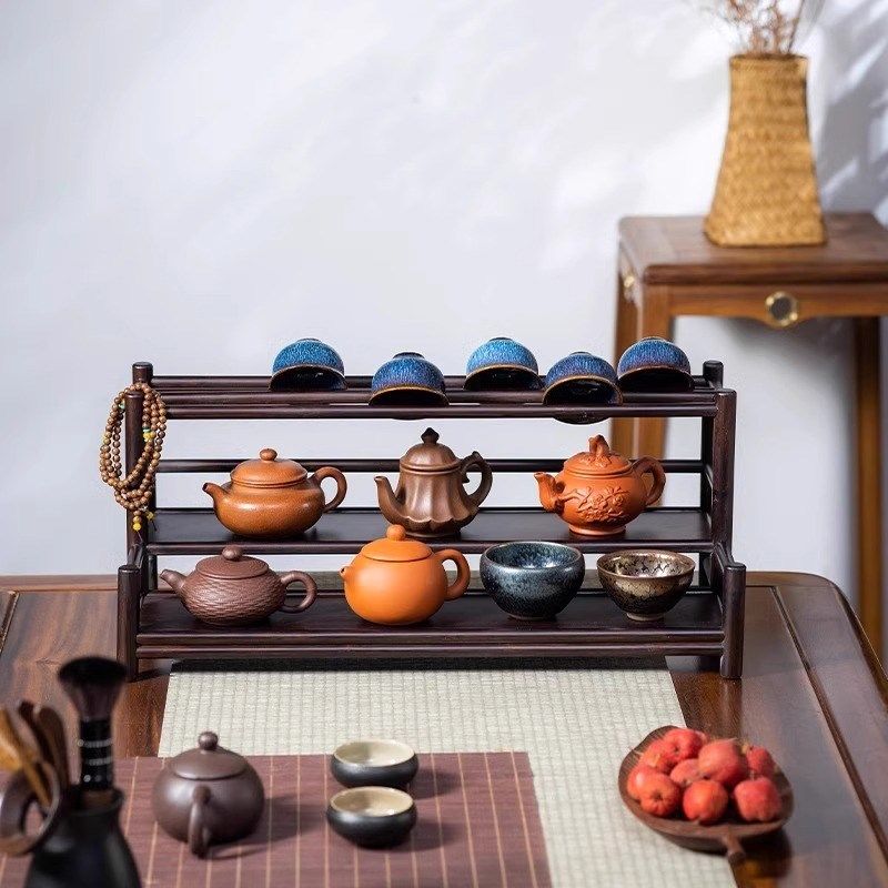 中式茶桌杯架茶壶架高档茶具收纳架置物架沥水架茶杯架子小博古架,住宅家具,多宝格/博古架,淘宝优惠券,粉丝福利购,淘宝优惠卷