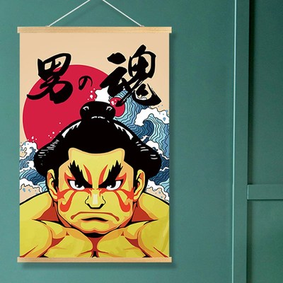 日式餐厅和风居酒屋装饰烤肉寿司料理店挂画烧烤啤酒相扑挂布画