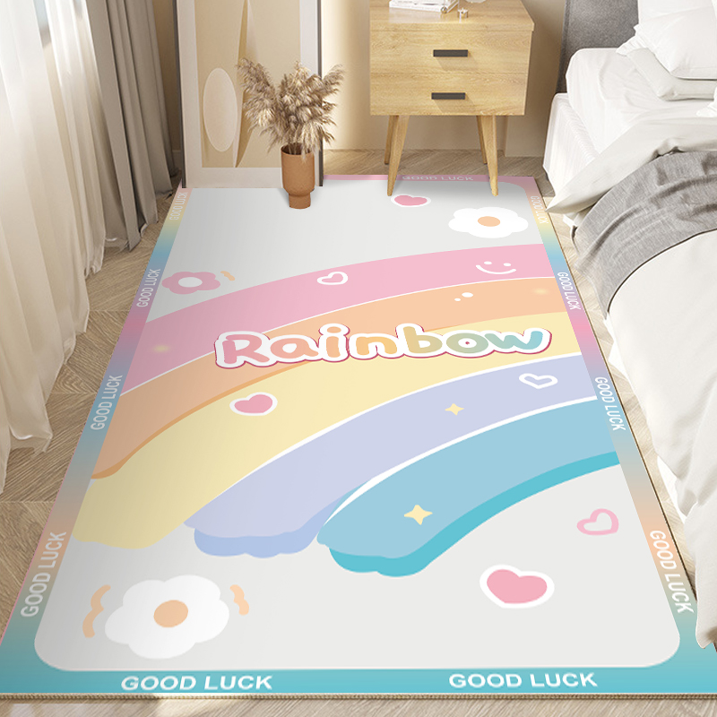 家用地毯卧室儿童房床边毯房间学习桌地垫客厅书桌床前卡通地垫