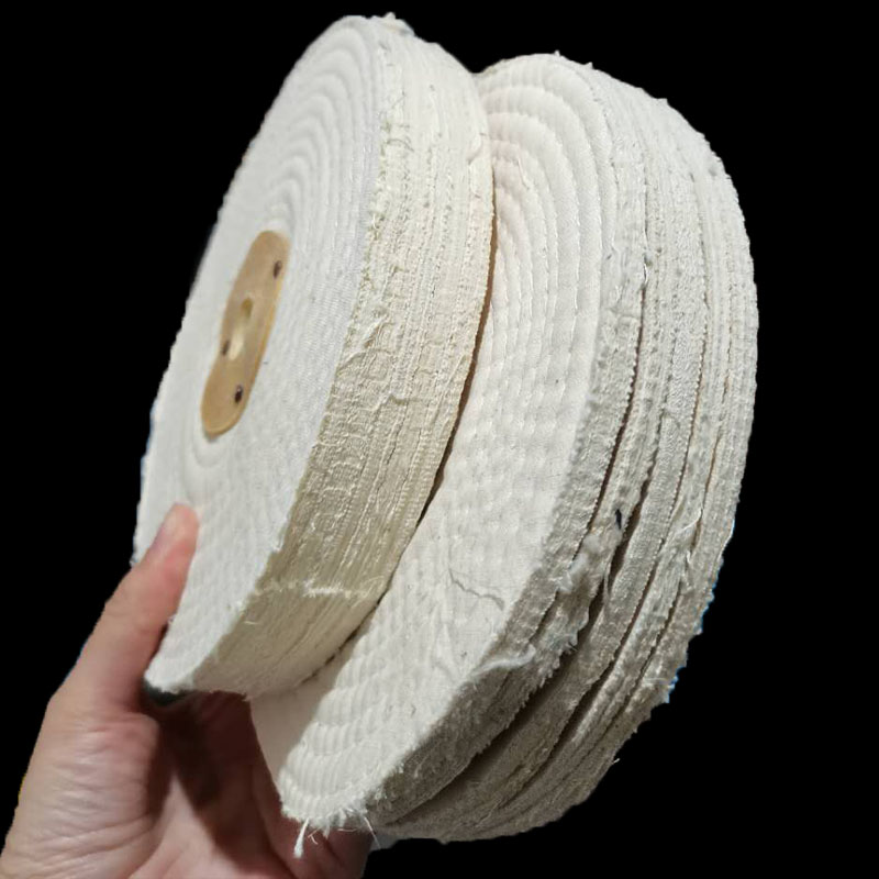 抛光布轮棉布白布轮打线 镜面抛光轮亚克力抛光轮5片扎线轮