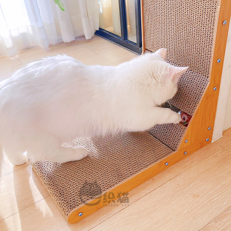 一织猫 L型立式猫抓板大号 耐磨不掉屑防抓沙发磨爪瓦楞纸猫玩具