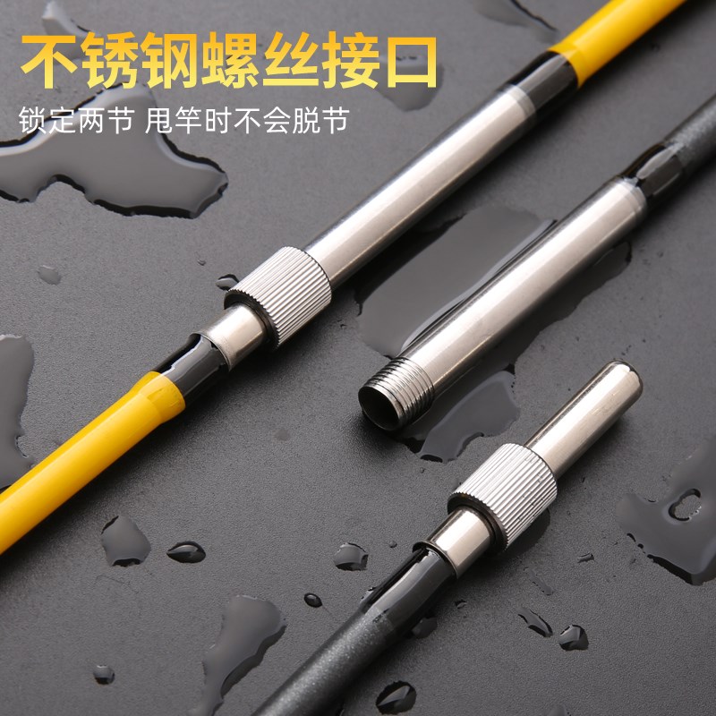 超硬实心路亚竿 3米锚竿 鱼竿渔具海竿带螺丝接口锚竿黑鱼打黑