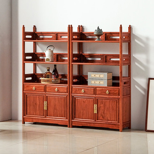 红木花梨木小书架实木中式书柜架子落地置物架靠墙刺猬紫檀书橱柜