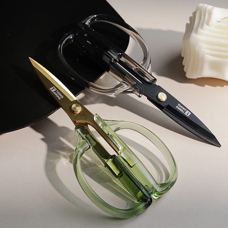 多功能剪刀厨房亚克力手柄简约食物剪水果线头剪子家用颜值