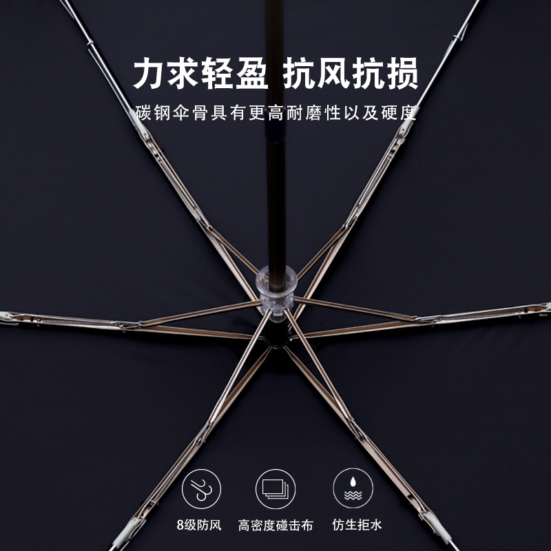 186g超轻便携六骨加固折叠伞三折全自动晴雨伞铅笔伞男女新品