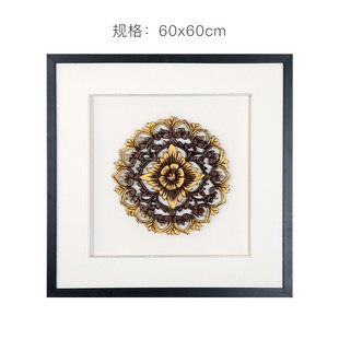 异丽木雕装饰画泰式酒店会所软装客厅壁画玄关走廊过道挂画