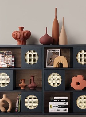 贝汉美中古陶瓷瓶客厅酒柜装素胚艺术名宿高级感软装饰品