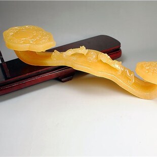 天然黄玉如意白玉如意如意吉祥家居装 饰客厅摆设工艺礼品