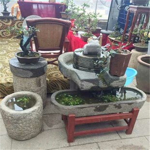 农村老物件石臼捣米臼老石材石器石缸石盆石雕石磨茶盘流水老石槽