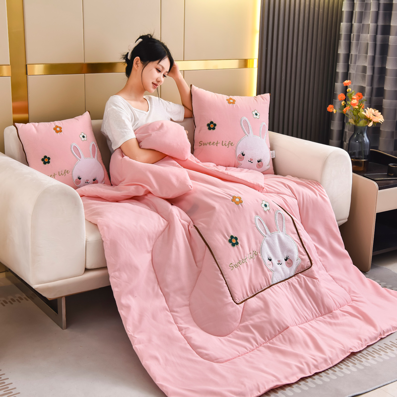 抱枕被子两用靠枕办公空调被汽车载午睡多功能折叠枕头毯子二合一