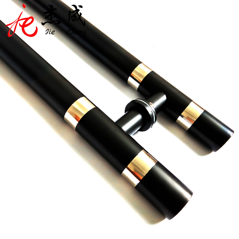 杰成加厚玻璃门拉手黑色锈钢玻璃门拉手欧式大门木门把手大拉手