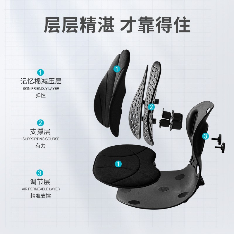 1P2R坐垫靠垫一体办公室椅垫久坐透气椅子靠背护腰腰靠屁股屁垫