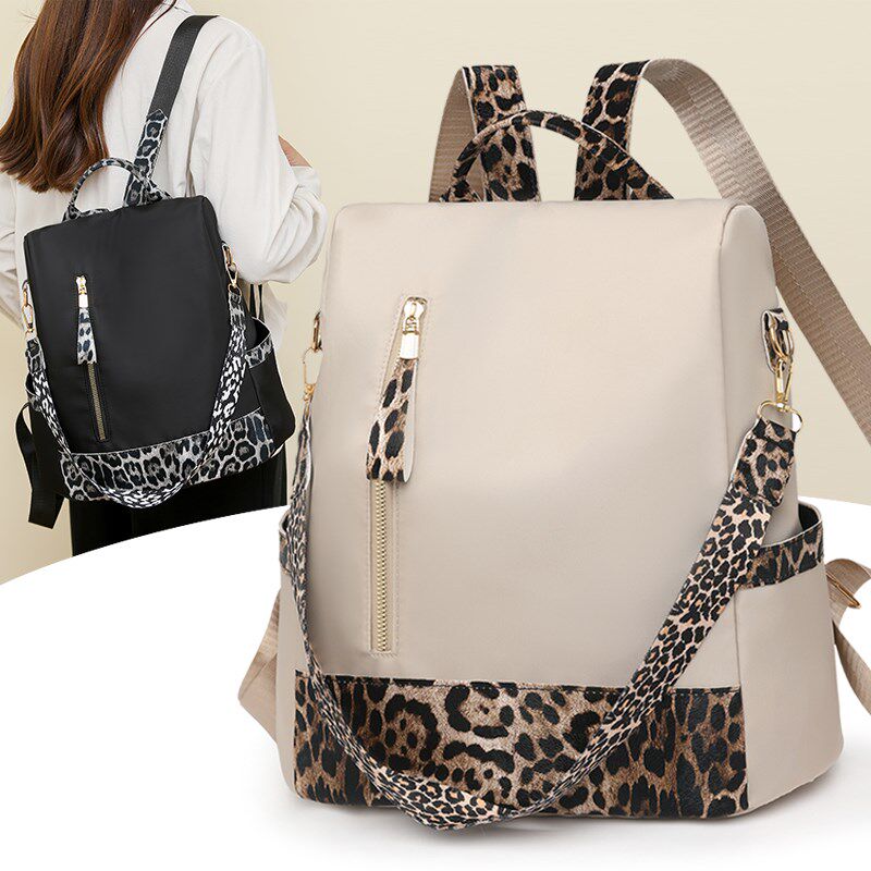 2024新款双肩包女n时尚牛津布包包大学生书包防盗旅游旅行轻便背