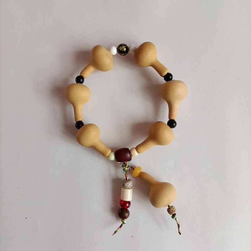 精品天然草里金独霸小葫芦手串手把件DIY手工特色男女款葫芦串