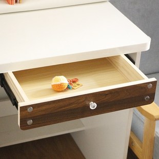 电脑书桌下隐形悬挂式滑轨抽屉收纳盒实木加装加深整理抽屉柜自装