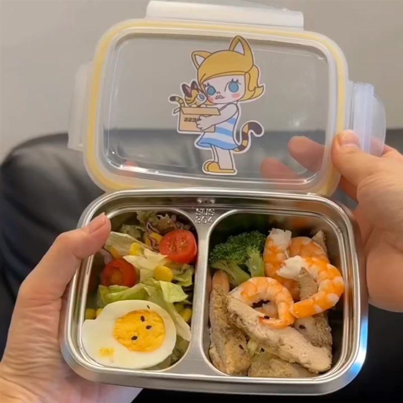 微波炉加热饭盒女生酸奶水果盒304不锈钢上班族便当学生分格餐盒