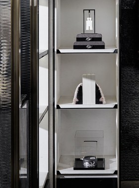 中式非遗绒花diy材料收纳盒储物盒首饰盒软装工艺品摆件柜体陈列