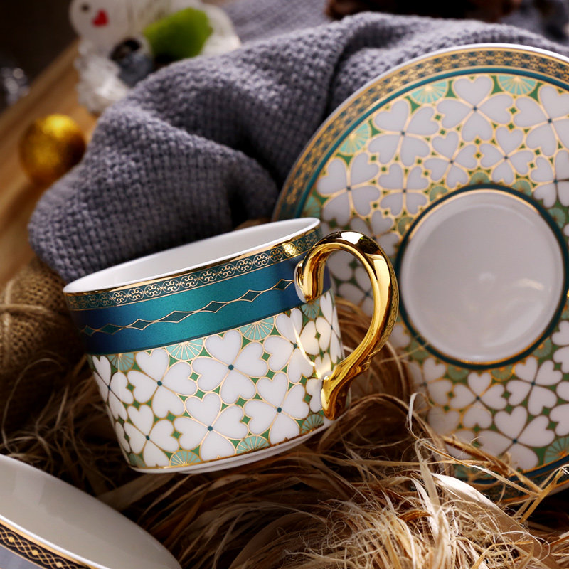 精致咖啡杯套装礼盒高颜值咖啡杯子高档英式下午茶茶具杯碟带杯架